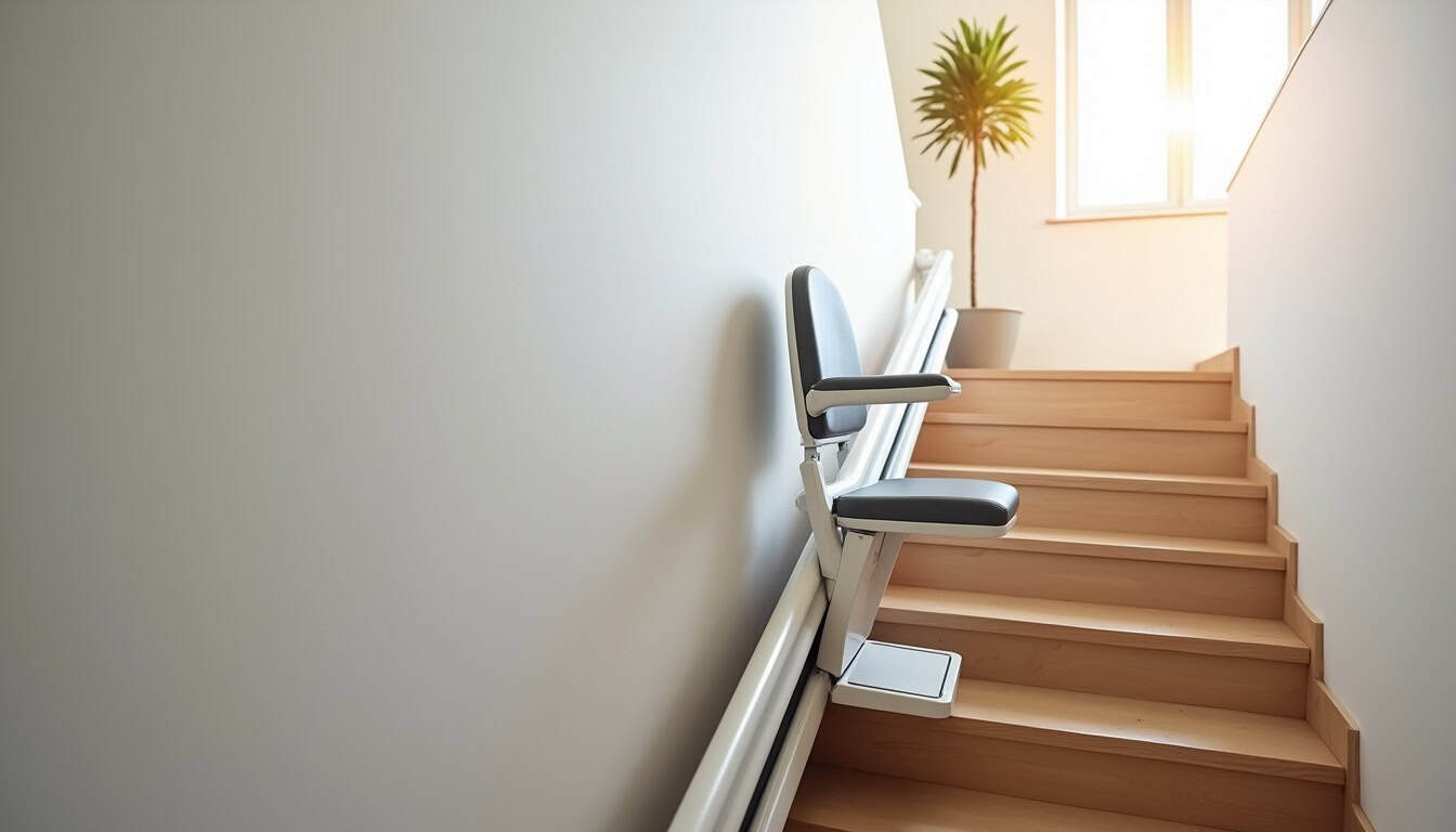 Installation d’un monte-escalier intérieur dans un escalier droit