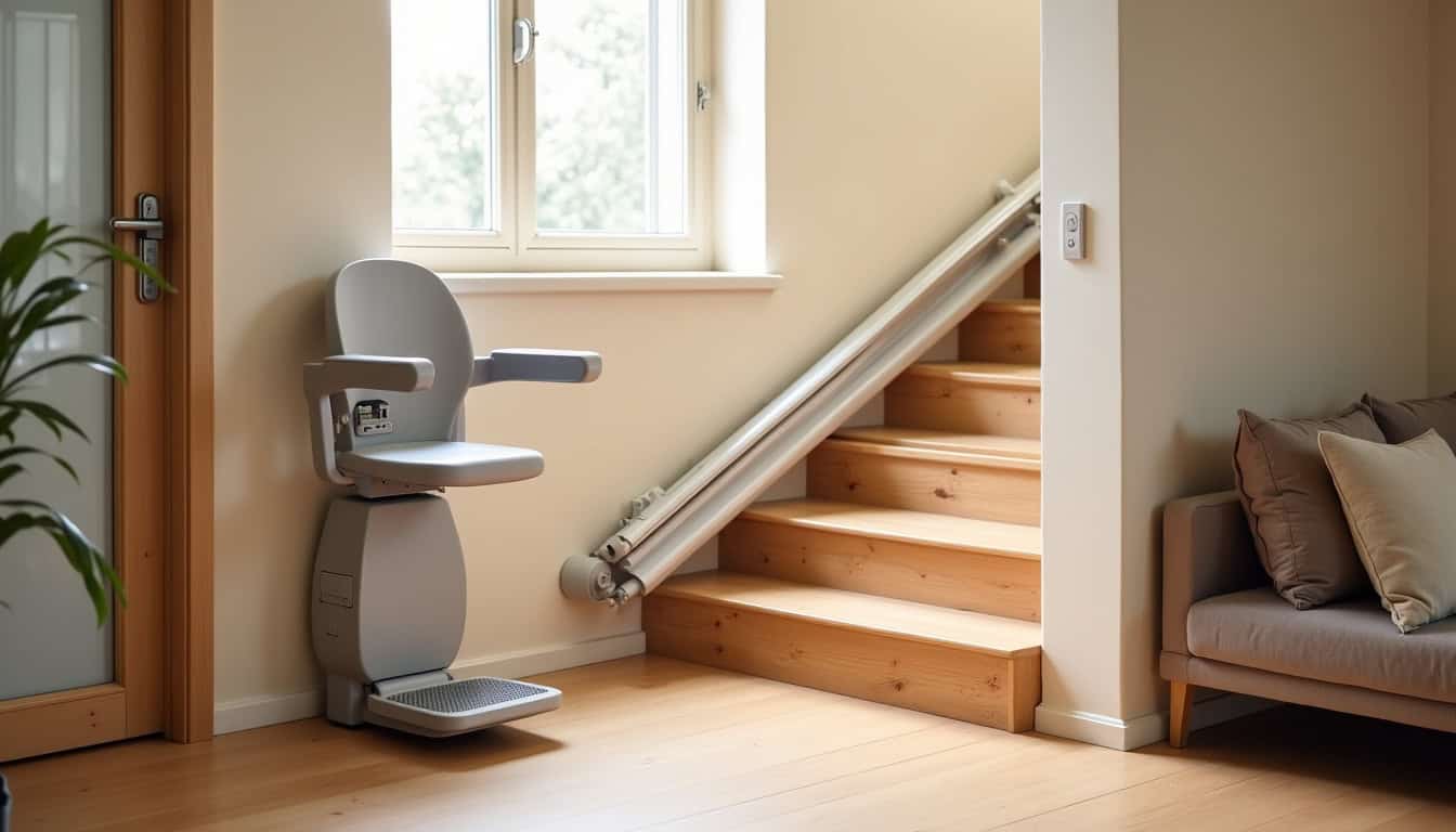 Installation d’un monte-escalier intérieur dans une maison à Franois