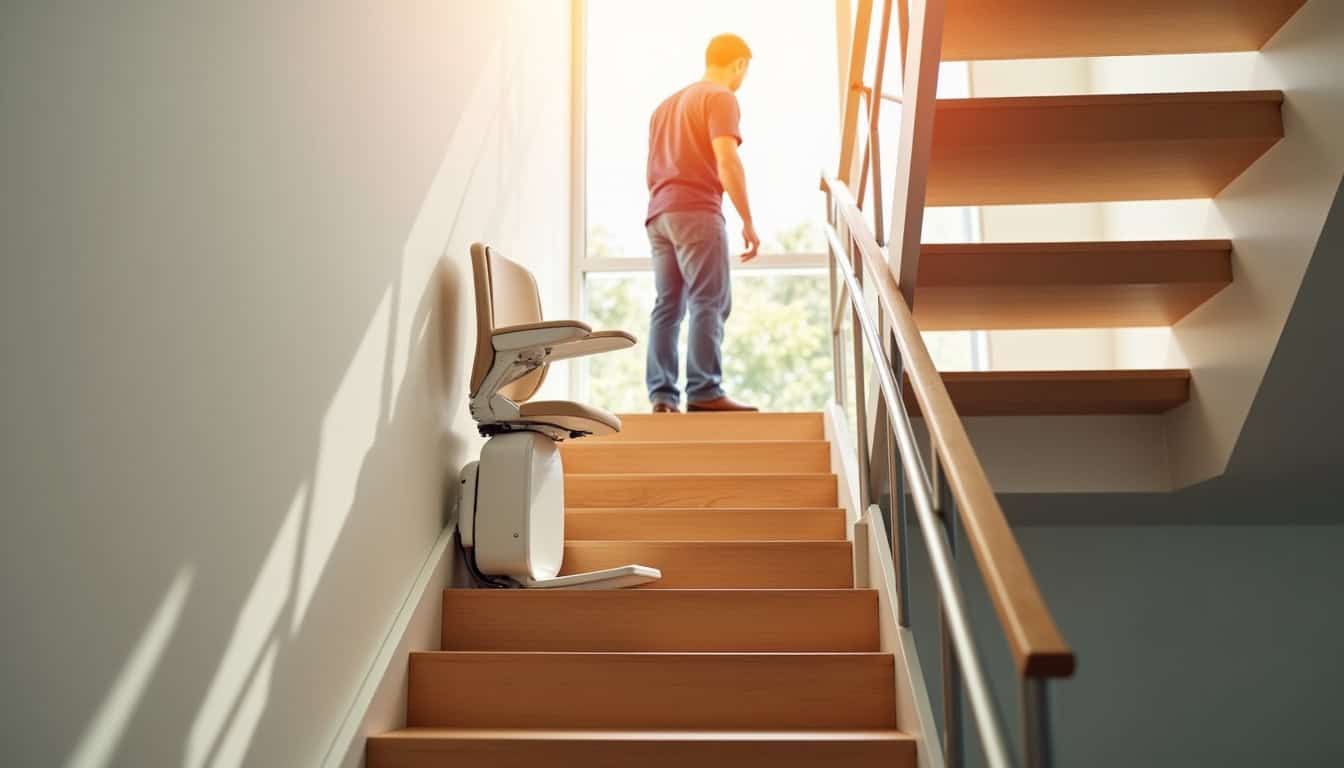 Installation d’un monte-escalier intérieur dans une maison à Thiers