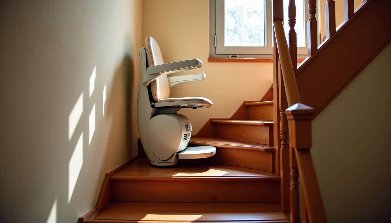 Installation d’un monte-escalier intérieur dans une maison traditionnelle à Saint-Paul-en-Pareds