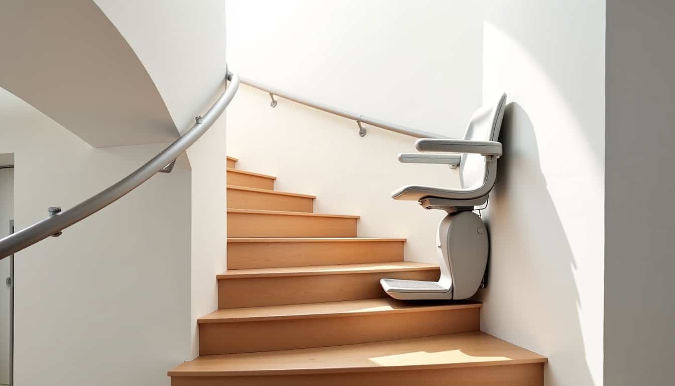 Installation d’un monte escalier tournant dans un escalier à virage à Pointe-Noire