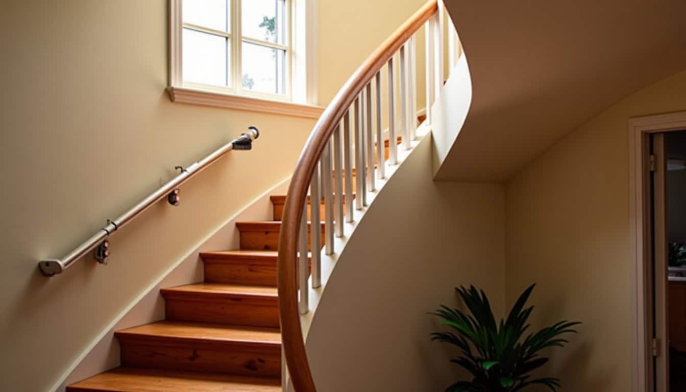 Installation d’un monte-escalier tournant dans un escalier avec palier intermédiaire
