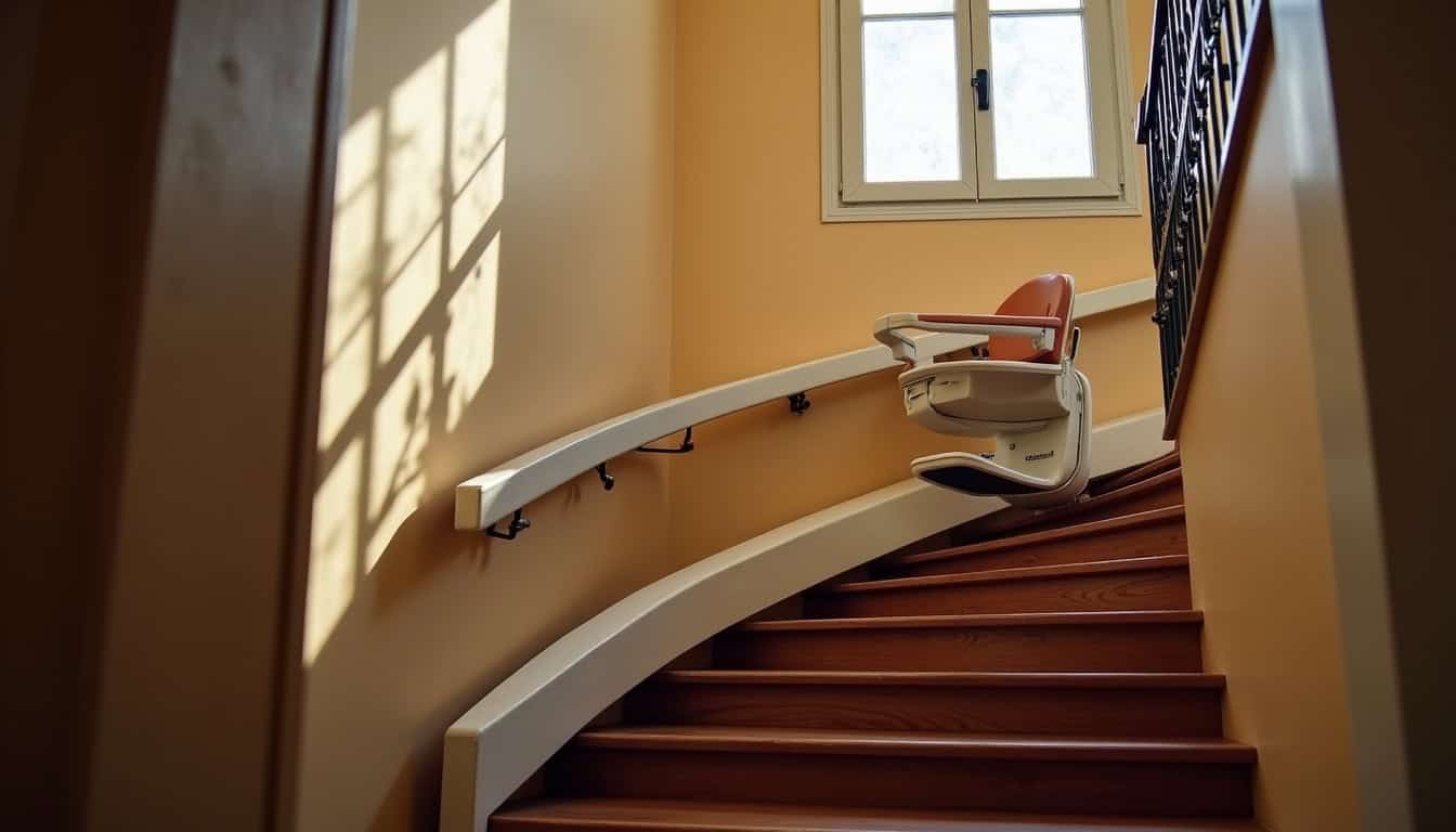 Installation d’un monte-escalier tournant dans un escalier en colimaçon à Amiens