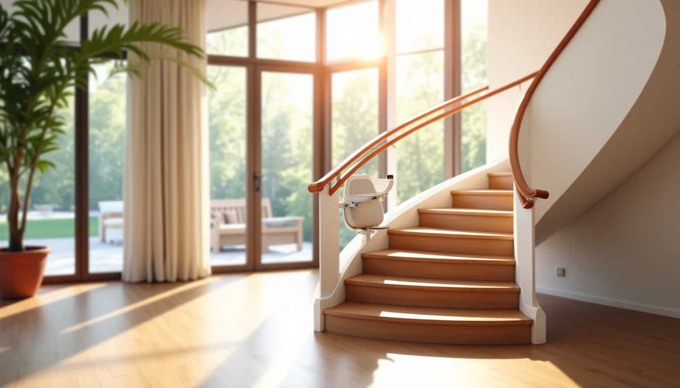 Installation d’un monte-escalier tournant dans une maison à Elne
