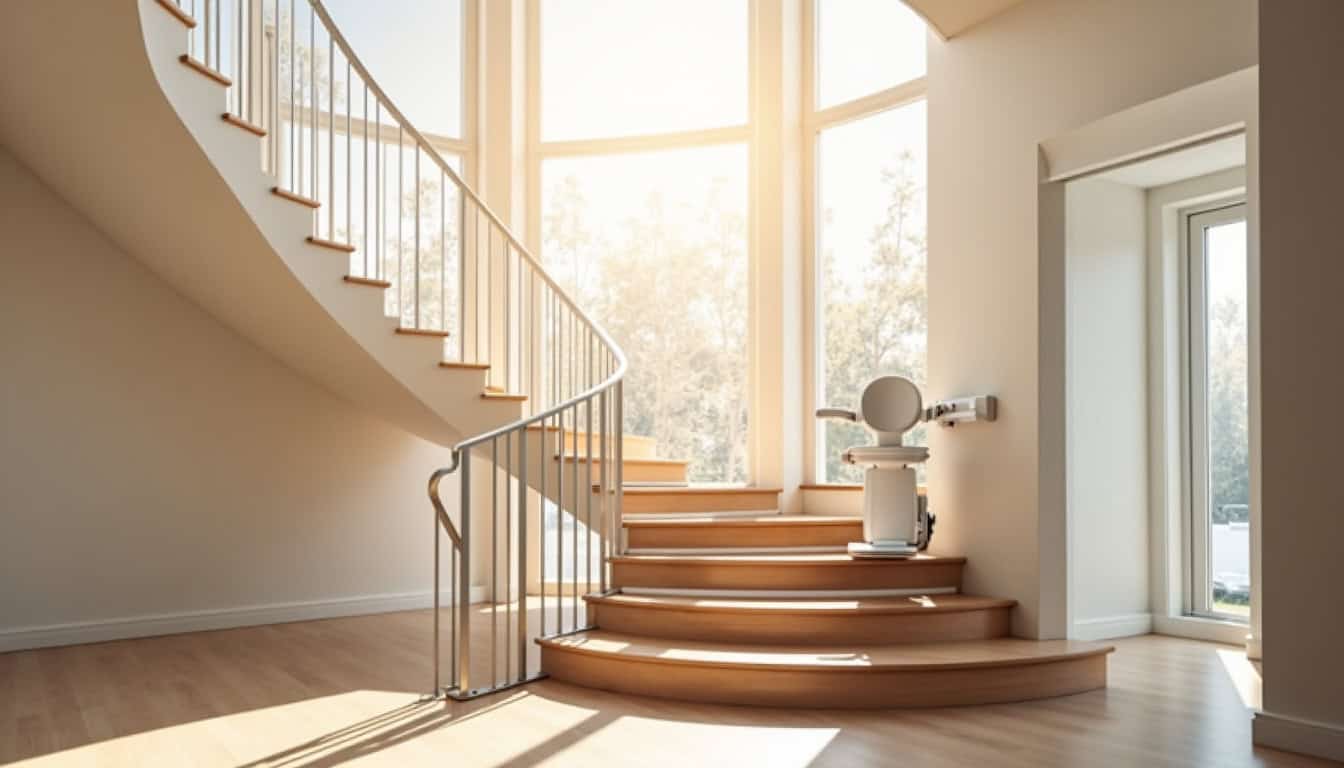 Installation d’un monte-escalier tournant dans une maison à Froidfond