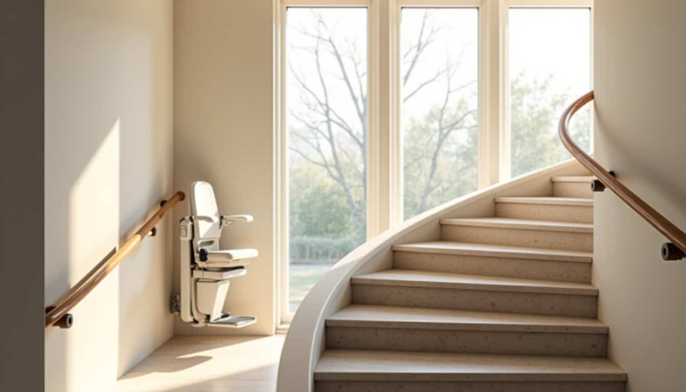 Installation d’un monte-escalier tournant dans une maison à Gretz-Armainvilliers