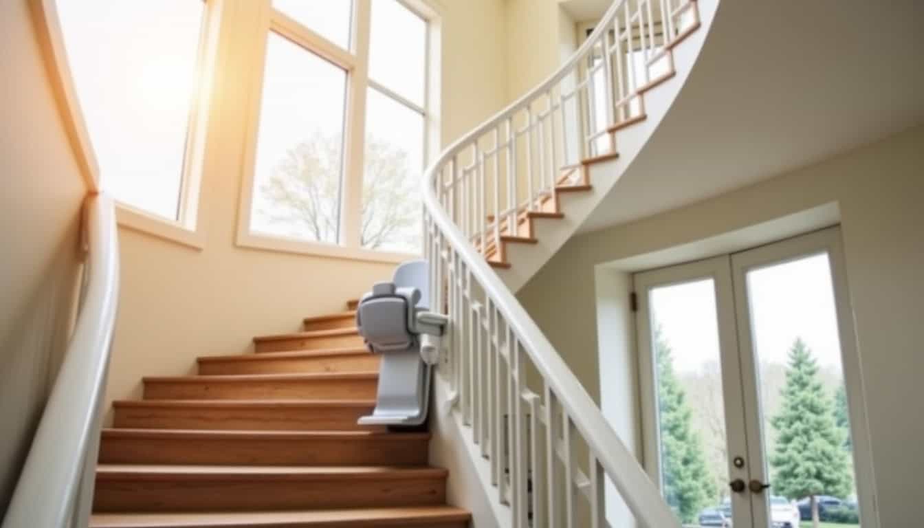 Installation d’un monte-escalier tournant dans une maison à Saint-Andiol