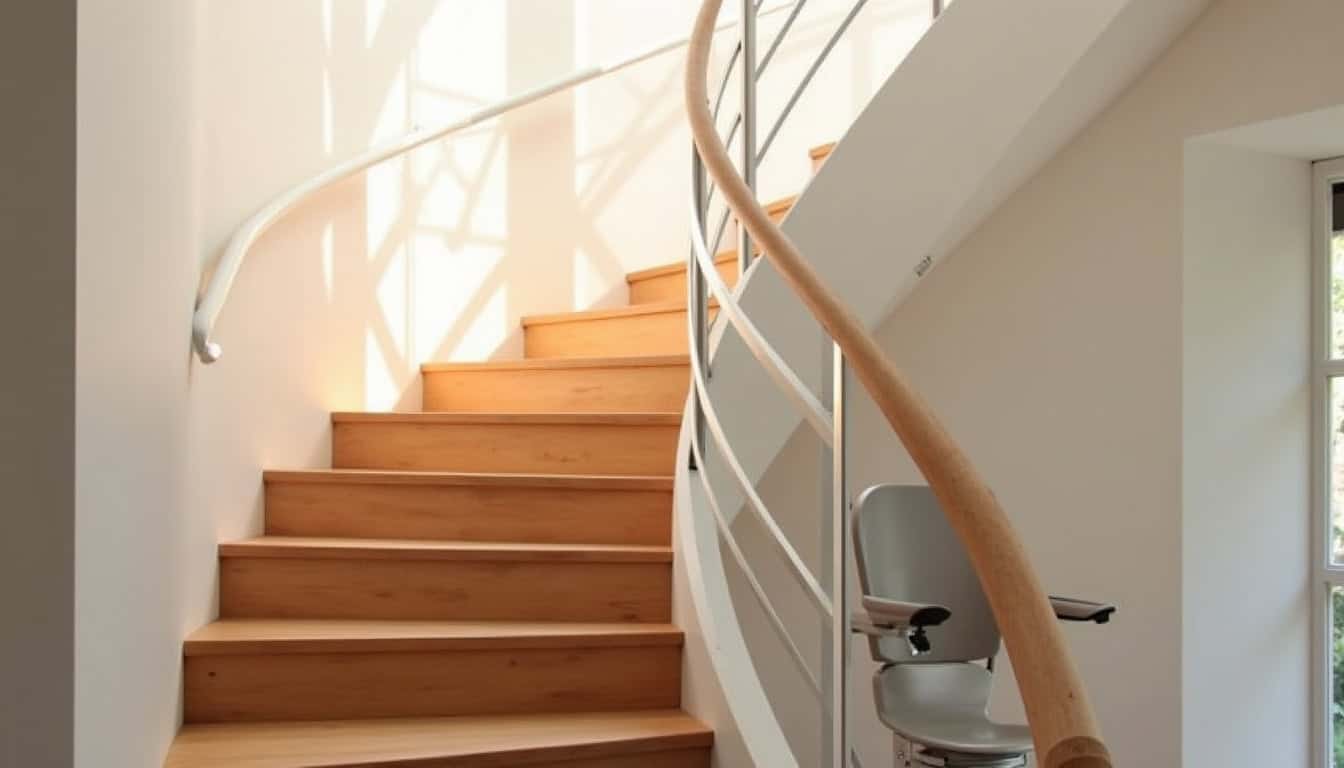 Installation d’un monte-escalier tournant dans une maison à Sélestat