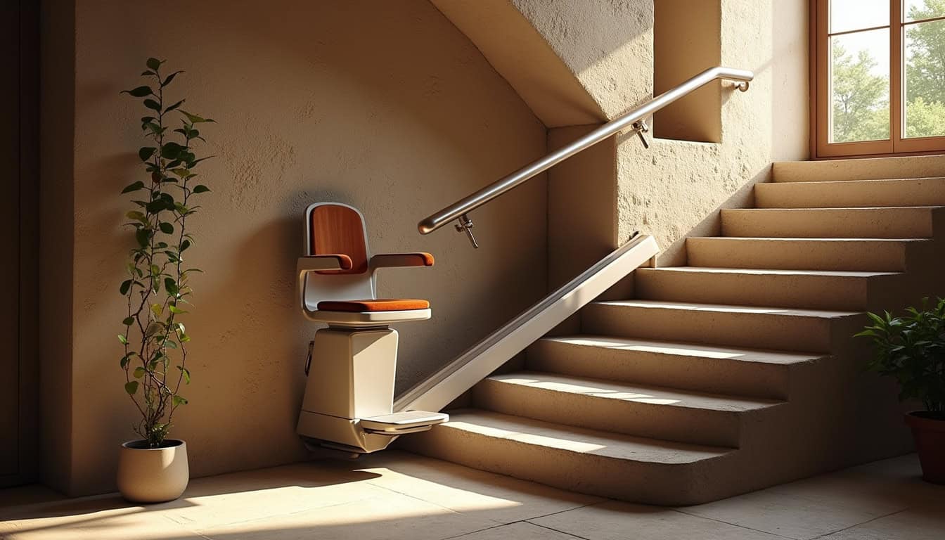 Installation d’un monte-escalier tournant dans une maison ancienne à Reiningue avec escalier en colimaçon