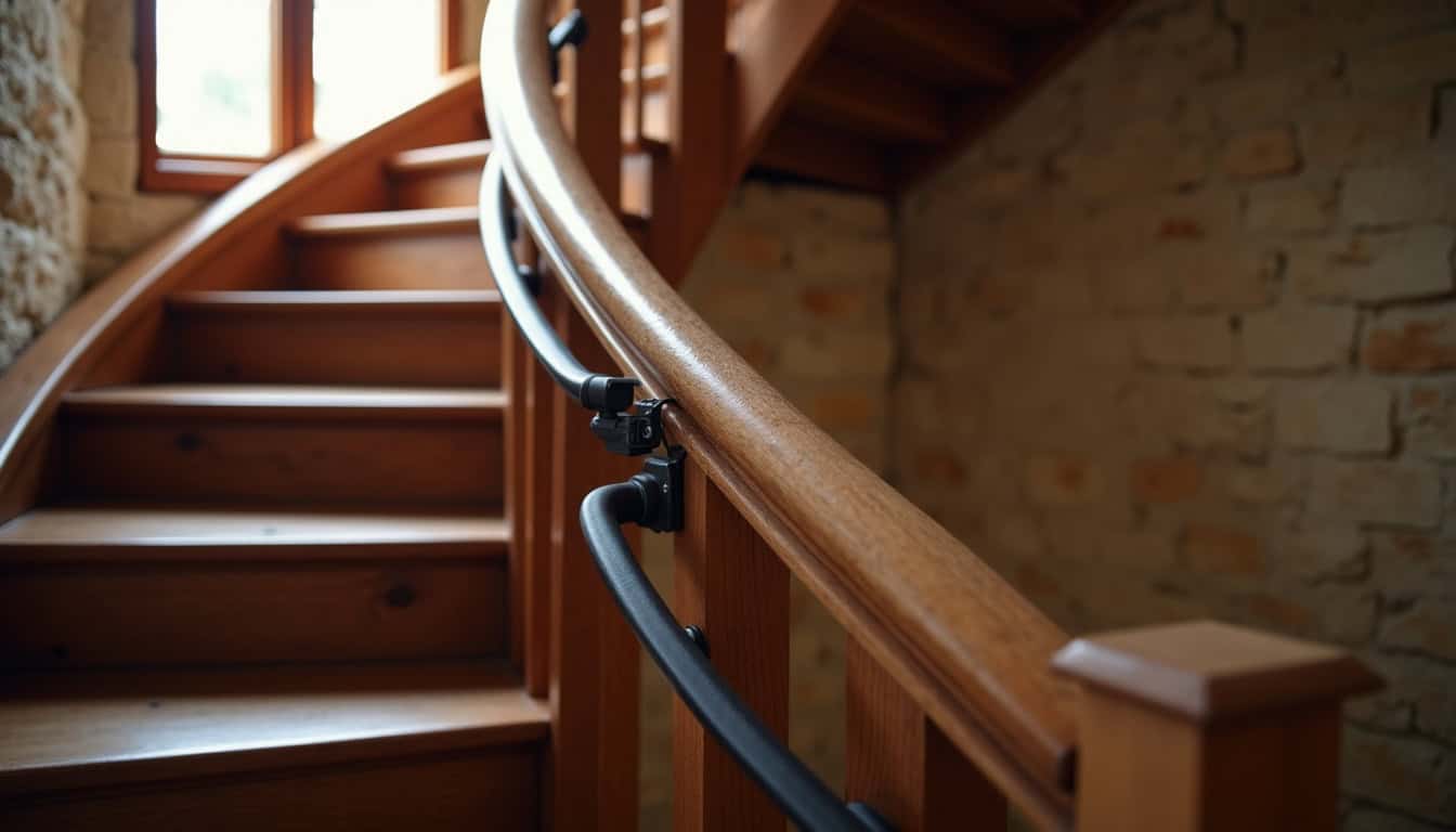 Installation d’un monte-escalier tournant dans une maison ancienne de Périgueux