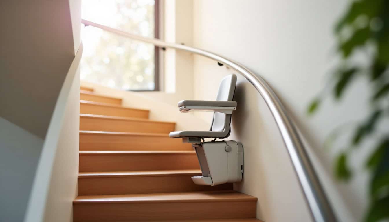 Installation d’un monte-escalier tournant sur un escalier en colimaçon à Creil