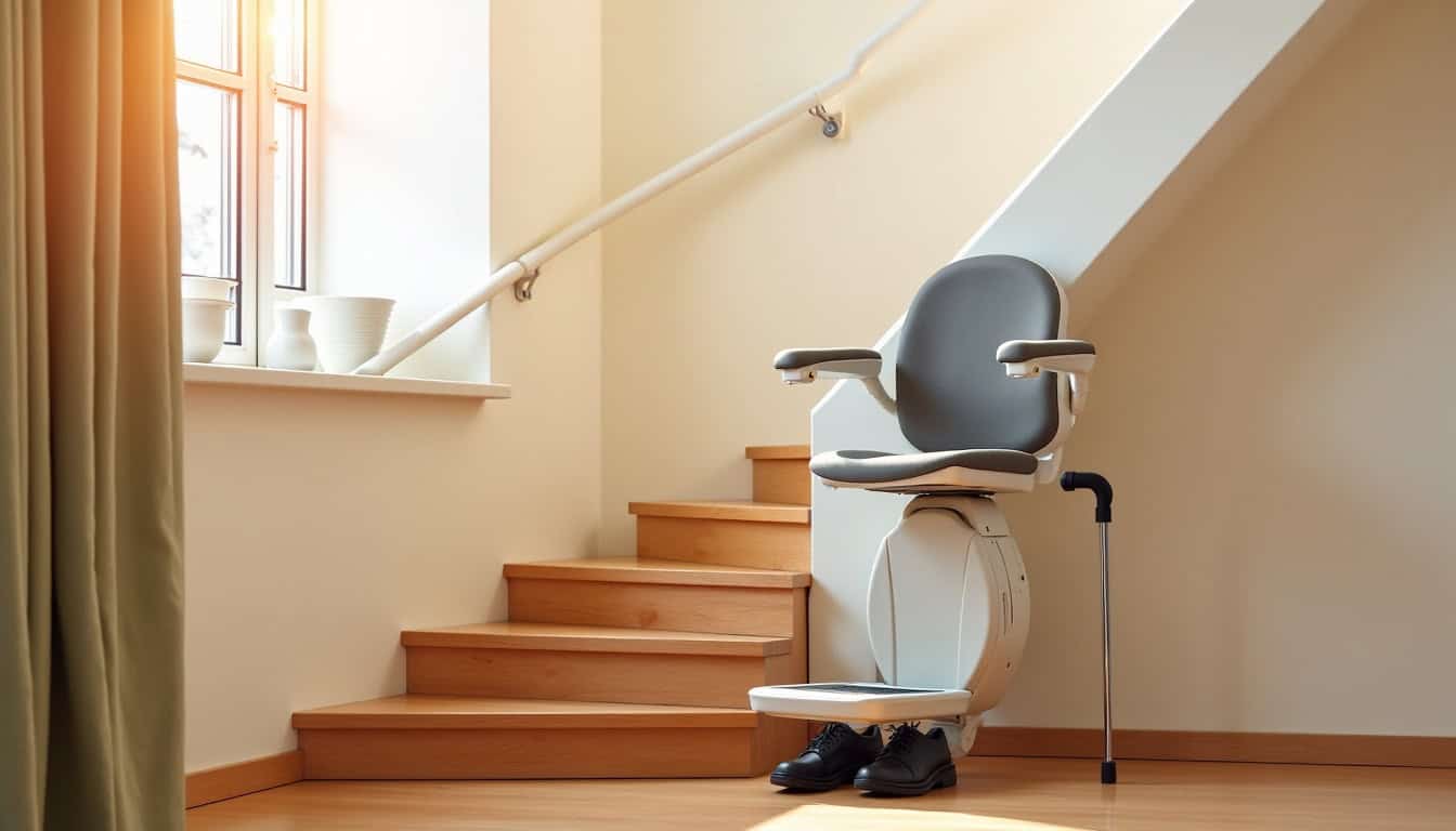 Installation intérieure d’un monte-escalier dans une maison à Petit-Noir