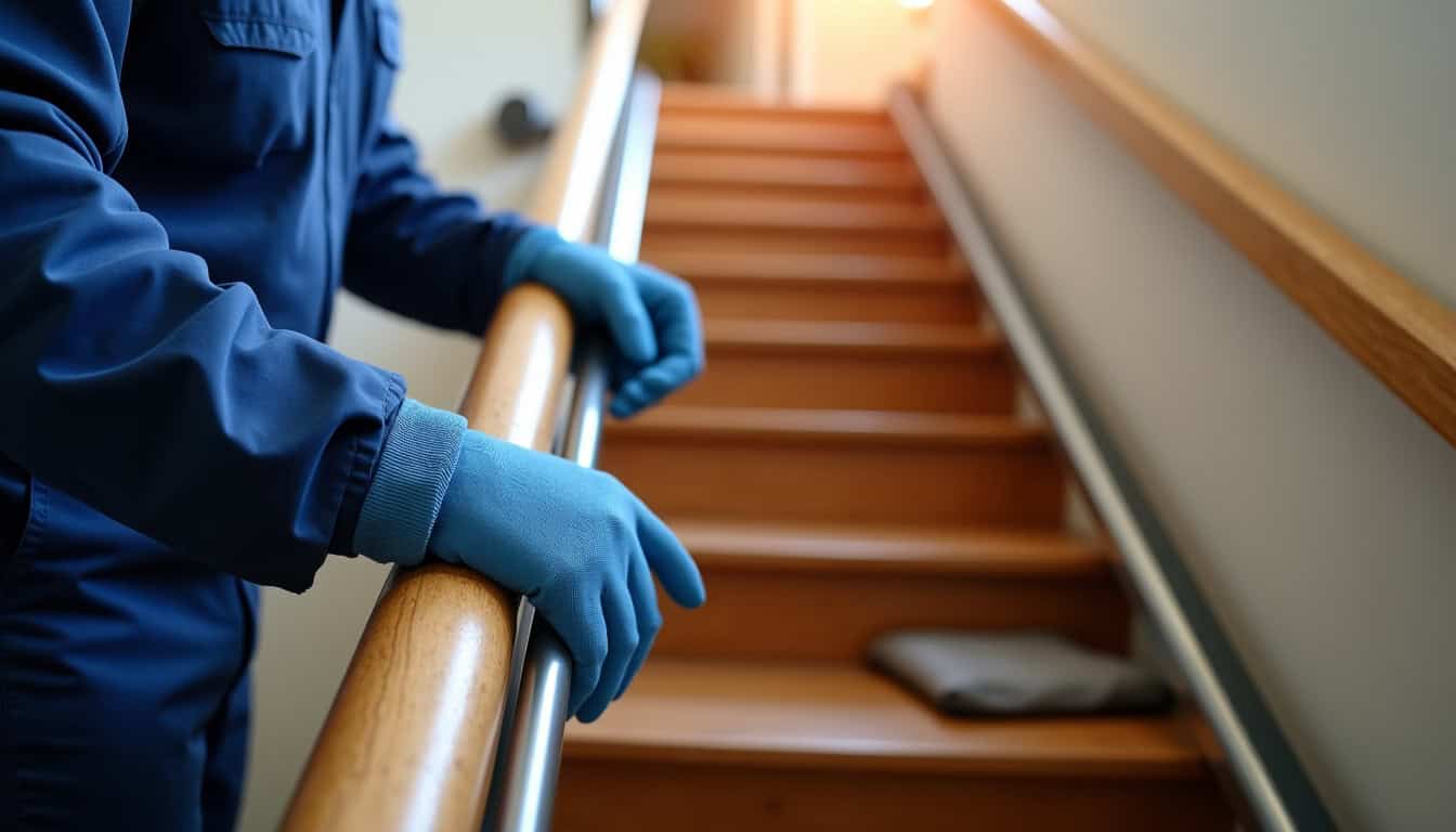 Intervention d’un technicien lors de l’installation d’un monte-escalier à Soissons