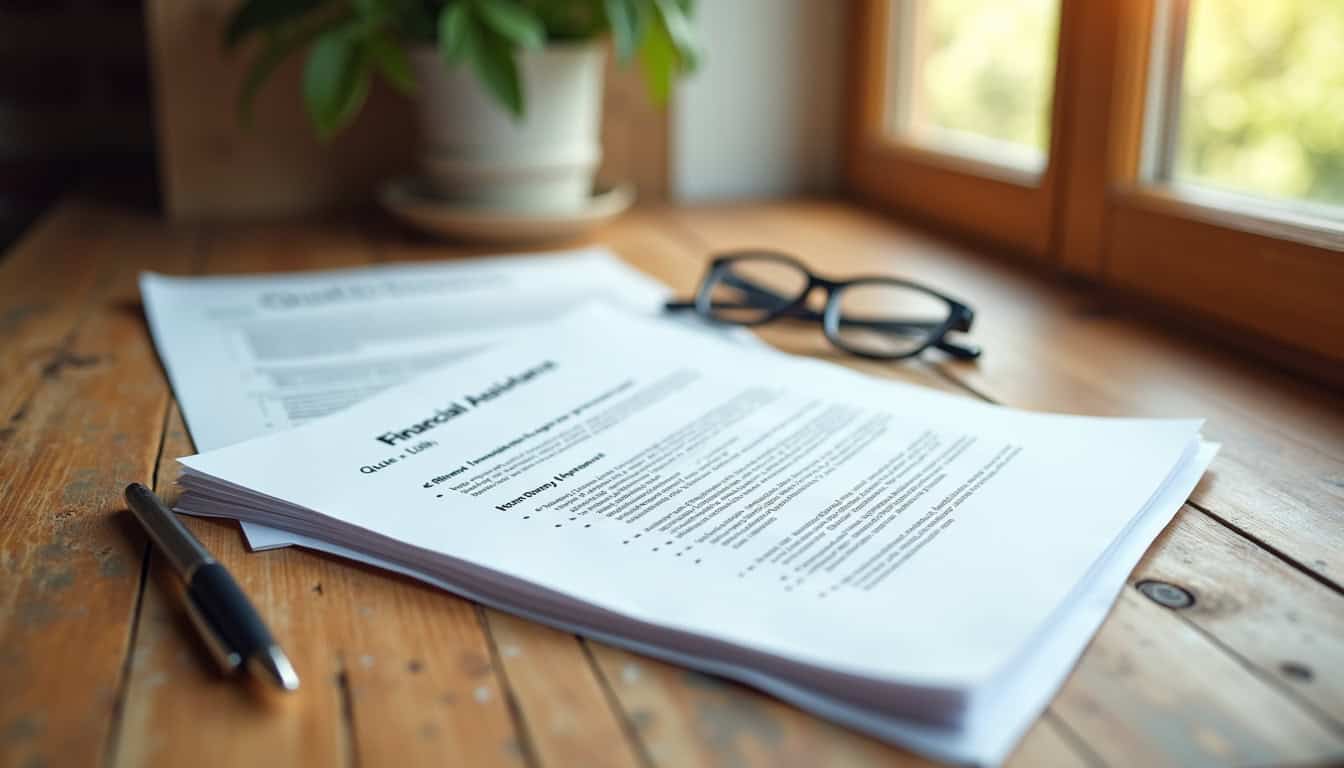 Document de devis et aides financières posés sur une table en bois