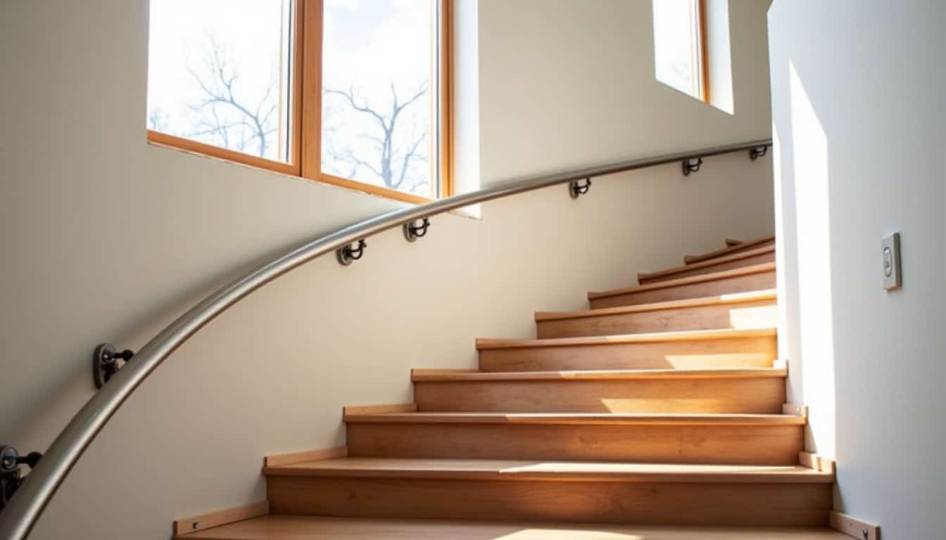 Monte-escalier courbe en cours d