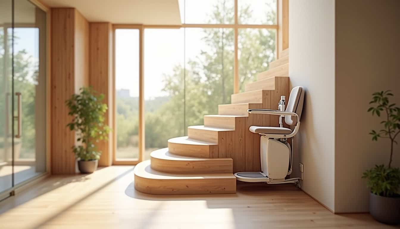 Monte-escalier design intégré dans un intérieur contemporain des Pyrénées-Orientales