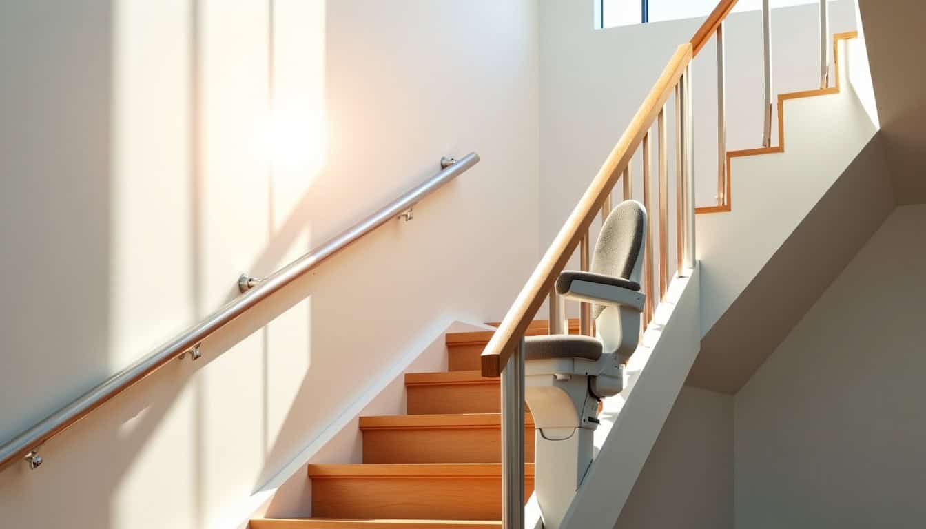 Monte-escalier droit en cours d