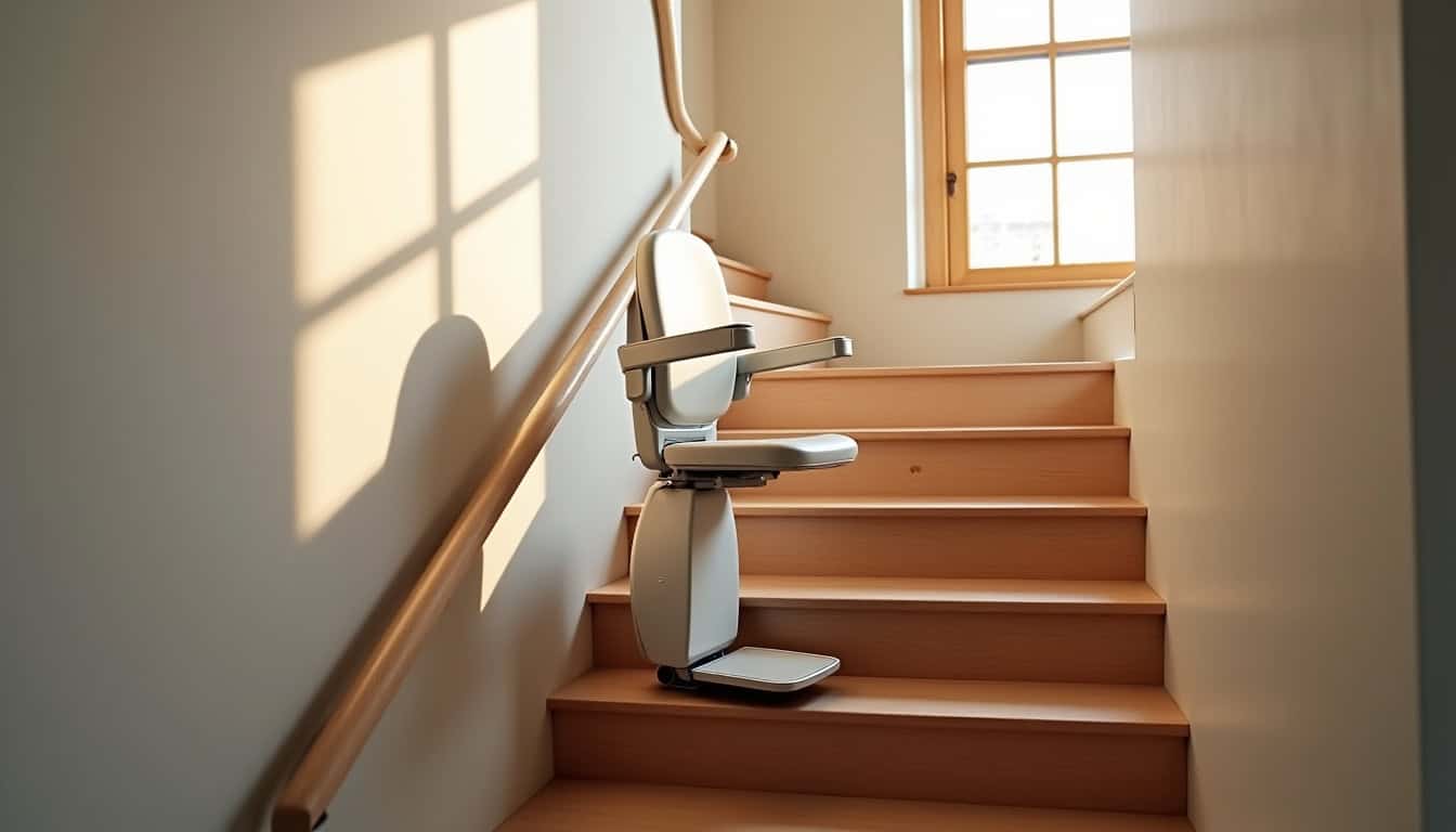 Monte-escalier droit en cours d