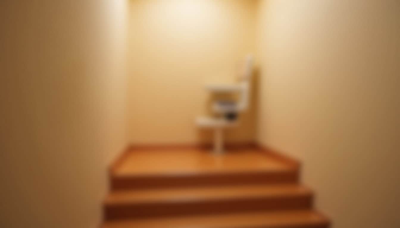 Monte-escalier droit installé dans un escalier intérieur à Étréchy
