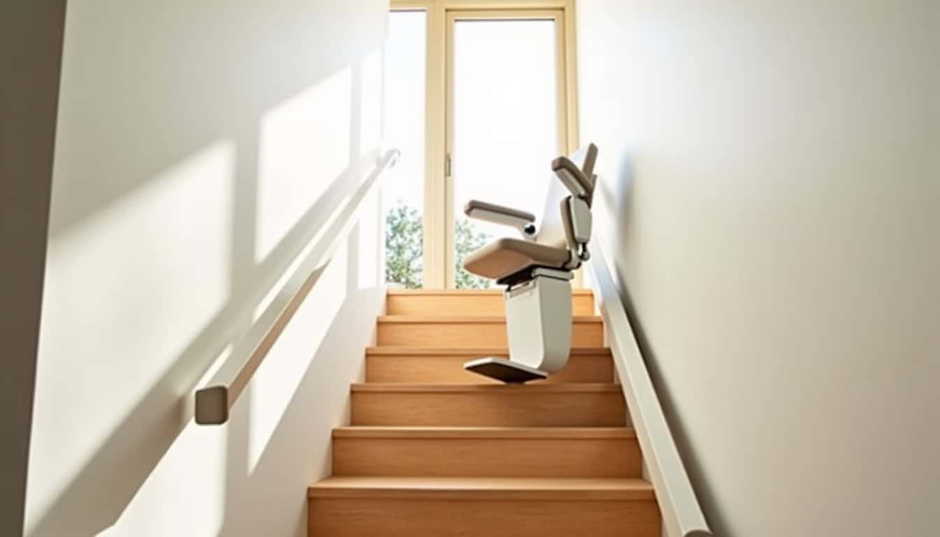 Monte-escalier droit installé dans une habitation à Bagneux