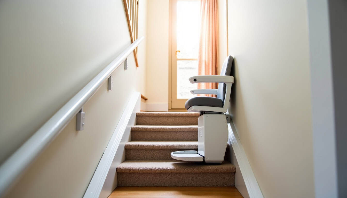 Monte-escalier droit installé dans une maison à Angoulême