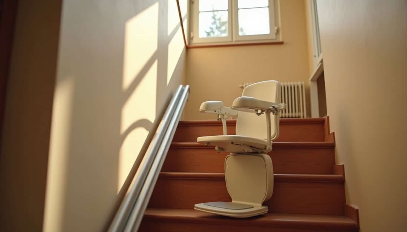 Monte-escalier droit installé dans une maison à Bourges