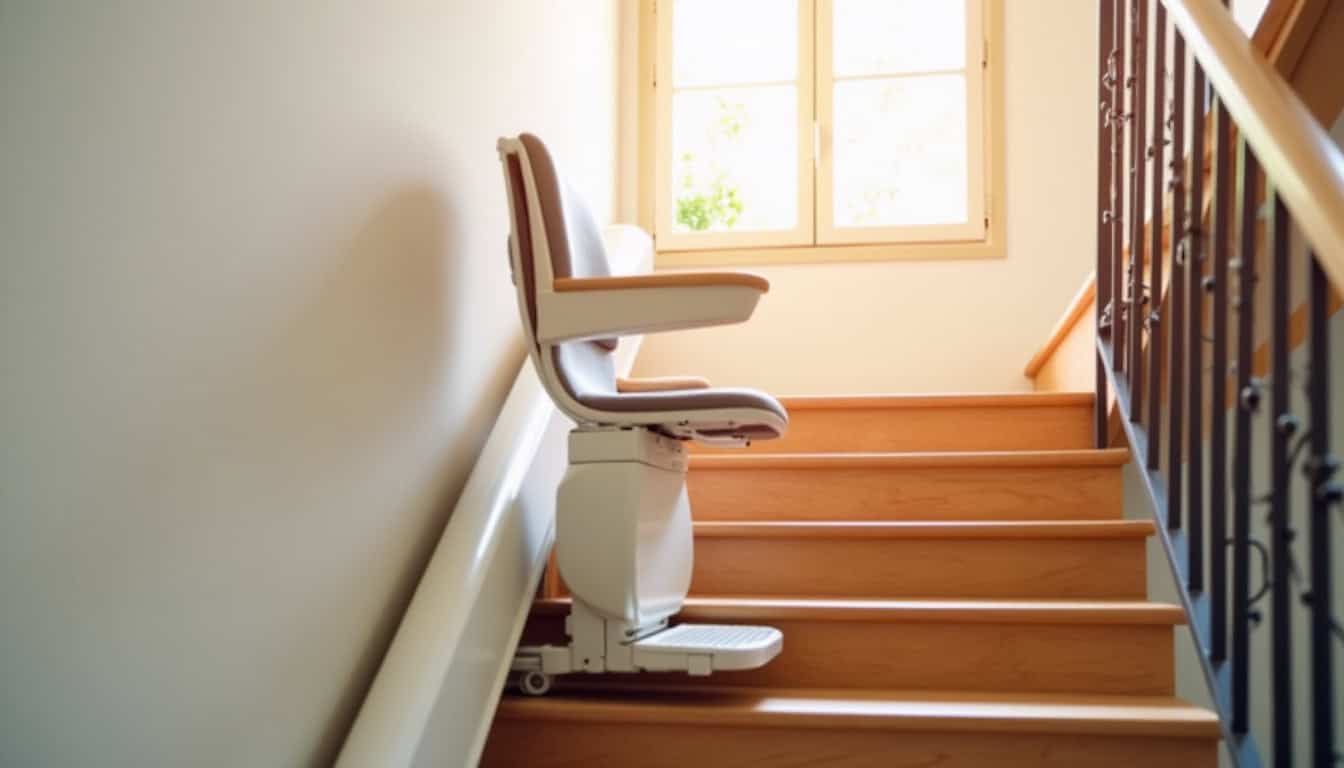 Monte-escalier droit installé dans une maison à Châteaurenard