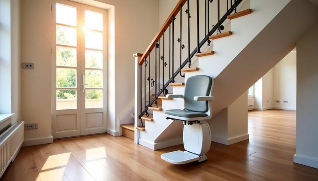 Monte-escalier droit installé dans une maison à Duingt