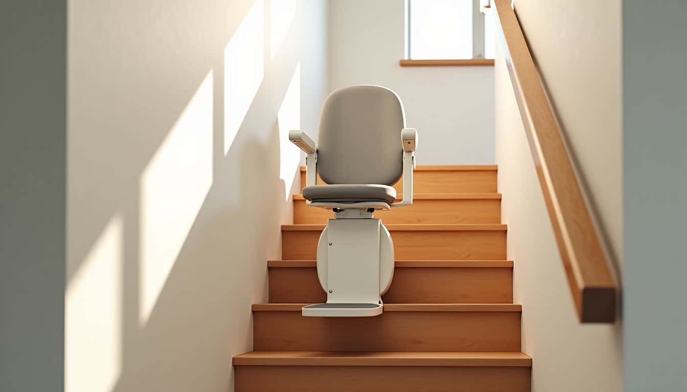 Monte-escalier droit installé dans une maison à Duppigheim