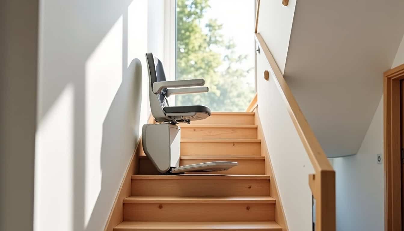 Monte-escalier droit installé dans une maison à Meilhan