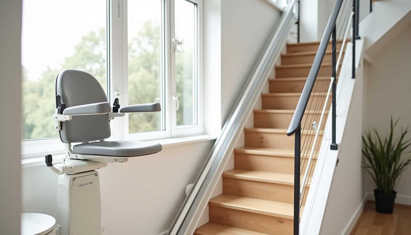 Monte-escalier droit installé dans une maison à Poisat