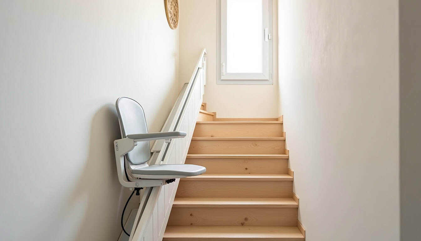 Monte-escalier droit installé dans une maison à Pujols