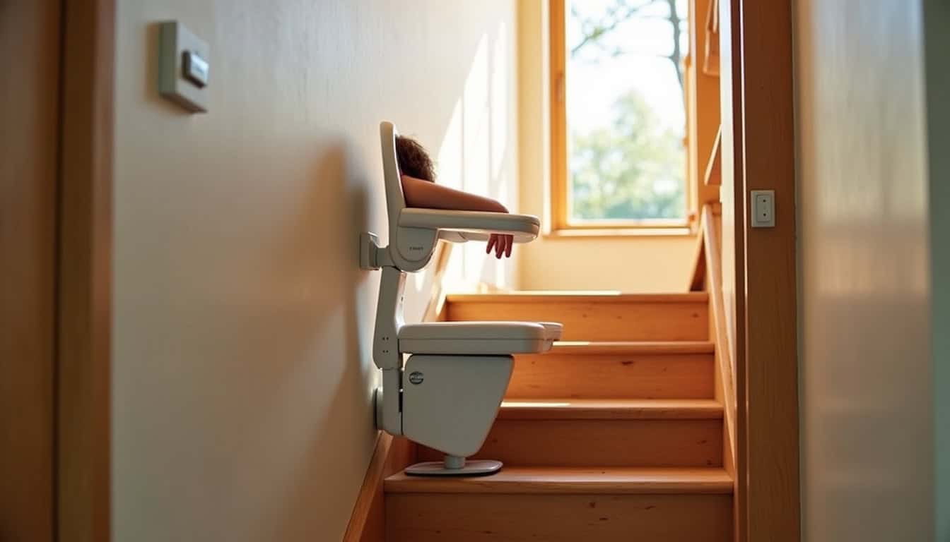 Monte-escalier droit installé dans une maison à Remouillé