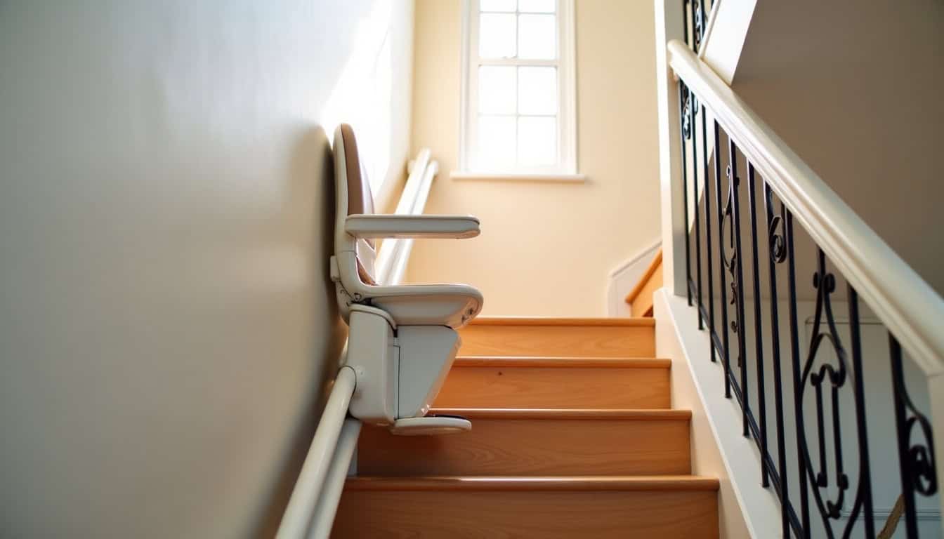 Monte-escalier droit installé dans une maison à Roques