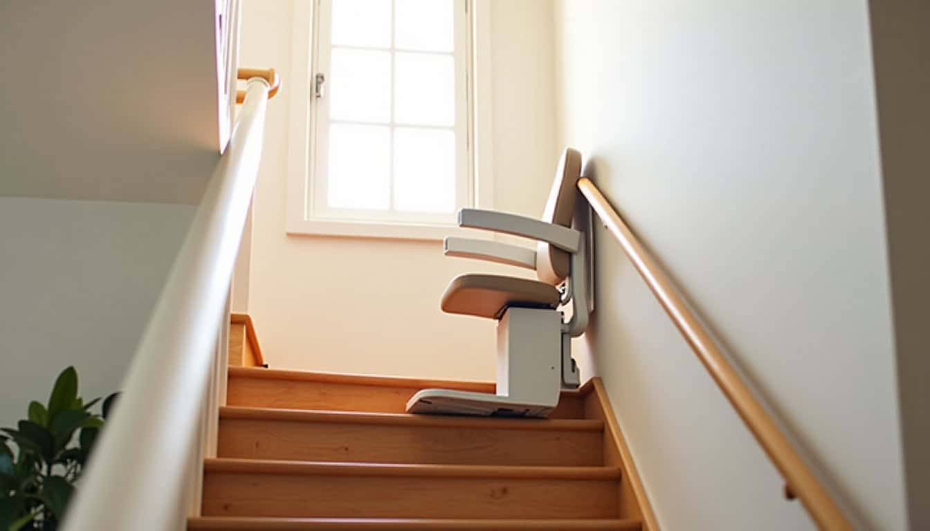 Monte-escalier droit installé dans une maison à Saint-Drézéry