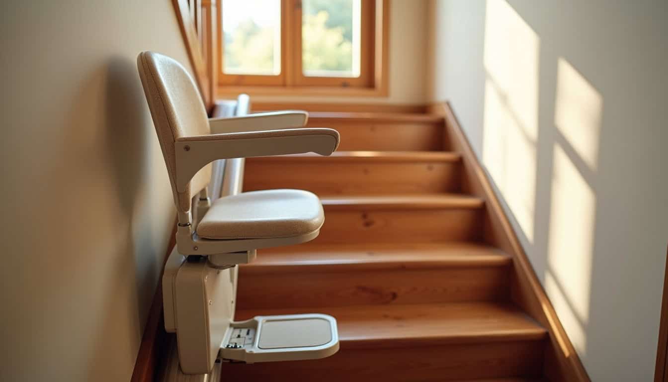 Monte-escalier droit installé dans une maison à Saujon