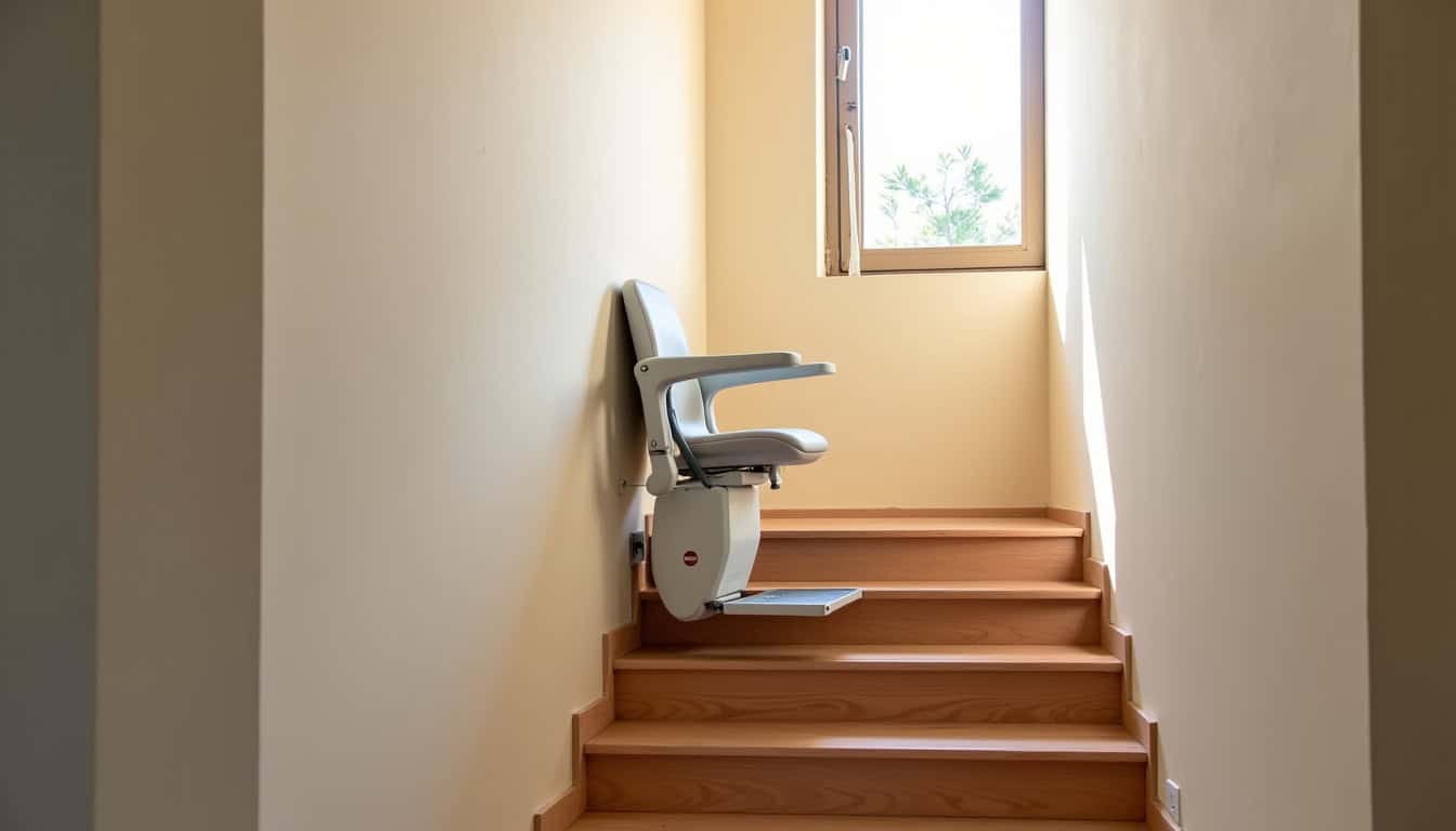 Monte-escalier droit installé dans une maison à Voulangis