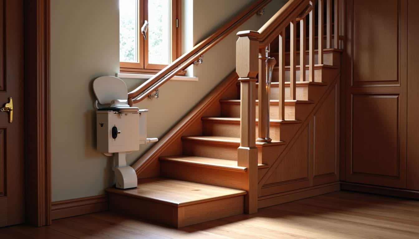 Monte-escalier droit installé dans une maison picarde à Vignacourt
