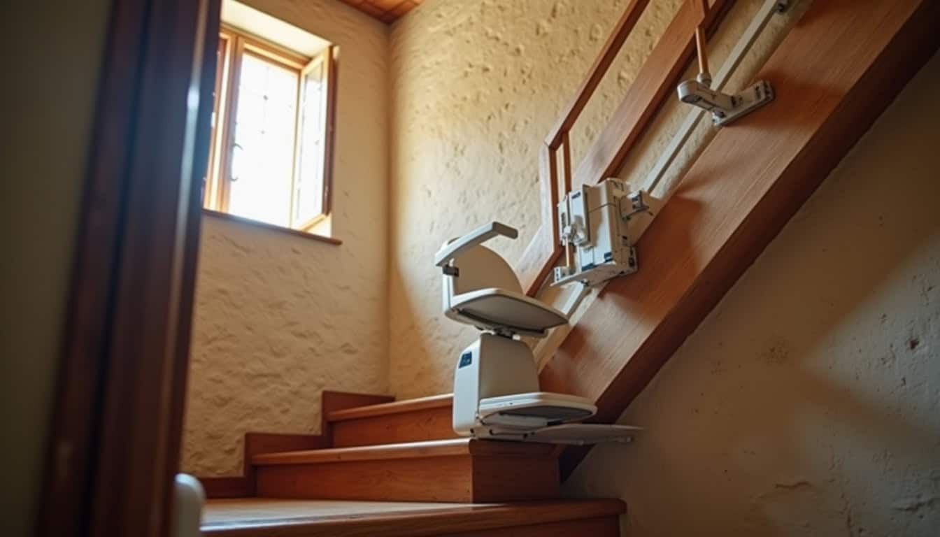 Monte-escalier en location temporaire installé dans une maison de Vitteaux