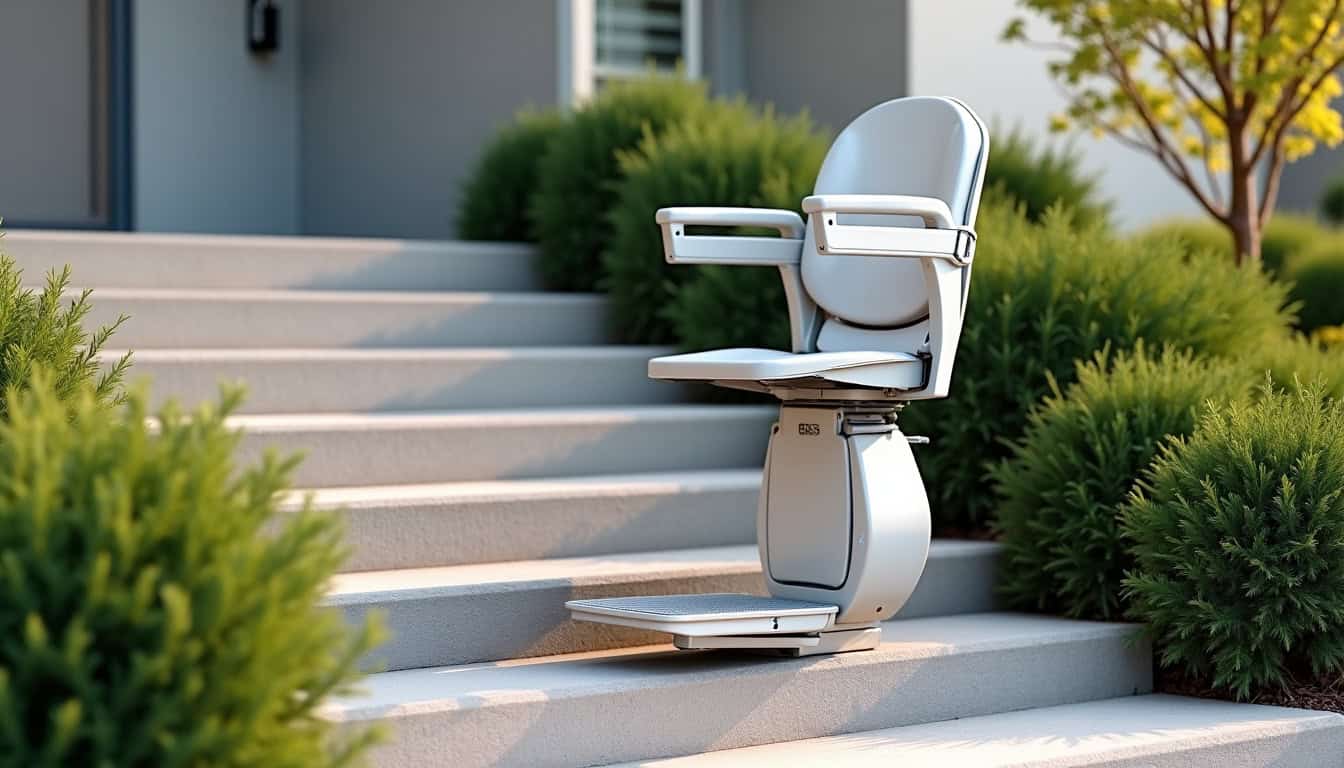 Monte-escalier extérieur en cours d