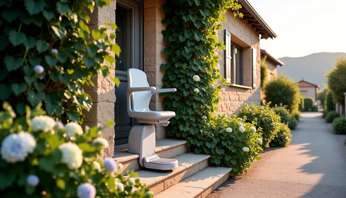 Monte-escalier extérieur installé dans un logement à Épinal