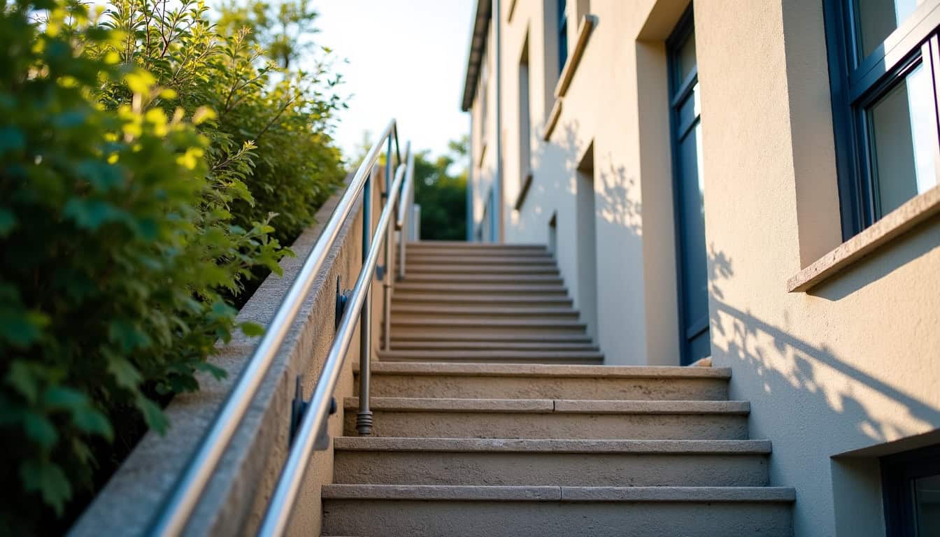 Monte-escalier extérieur installé dans une résidence à Viry-Châtillon
