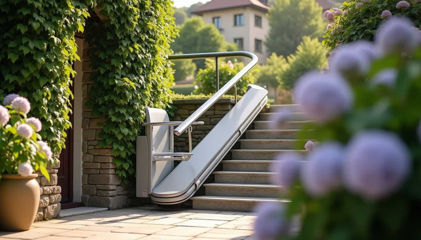 Monte-escalier extérieur permettant l