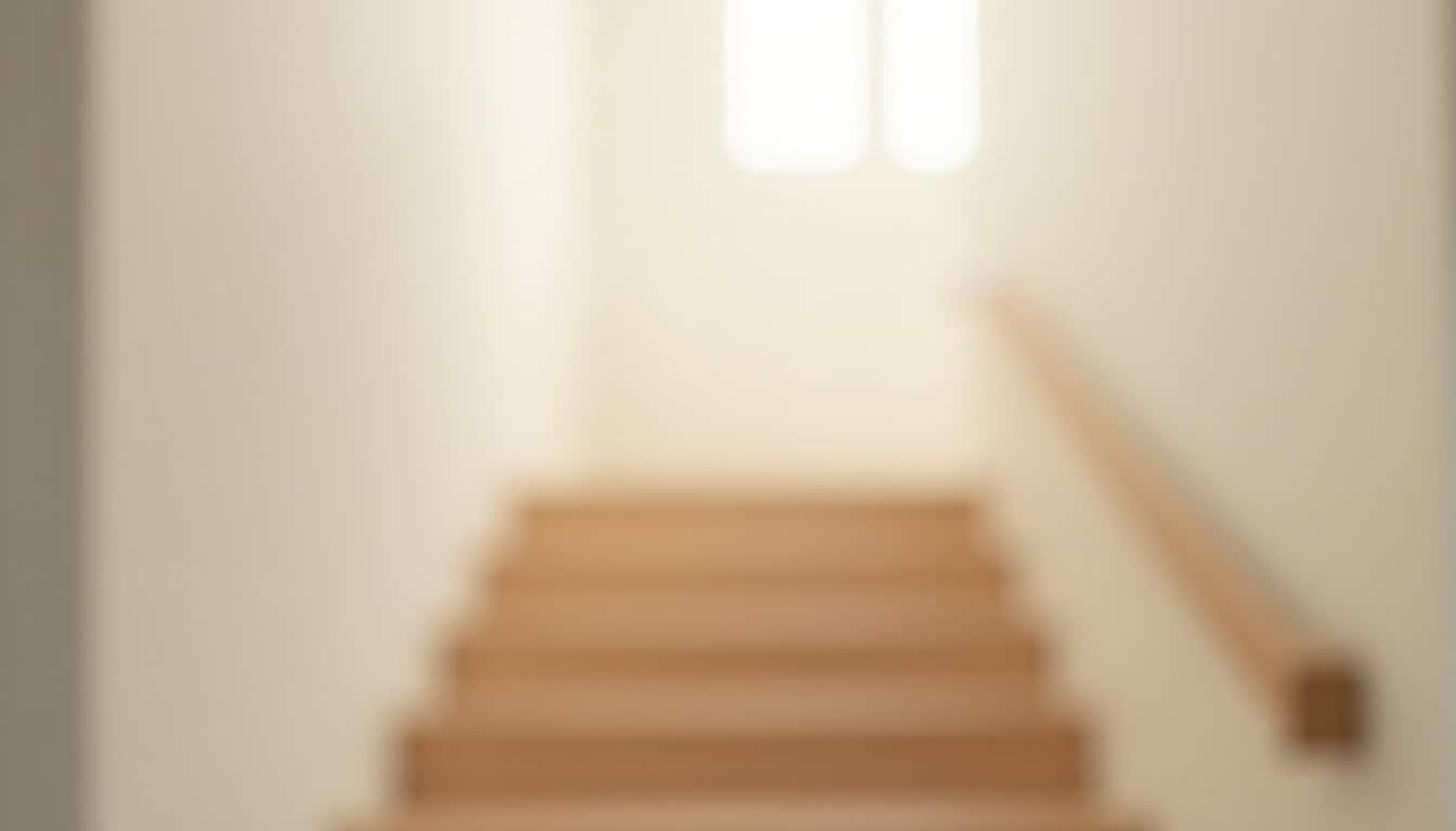 Monte-escalier installé dans un escalier intérieur à Avon, montrant un rail fixé aux marches et un fauteuil confortable