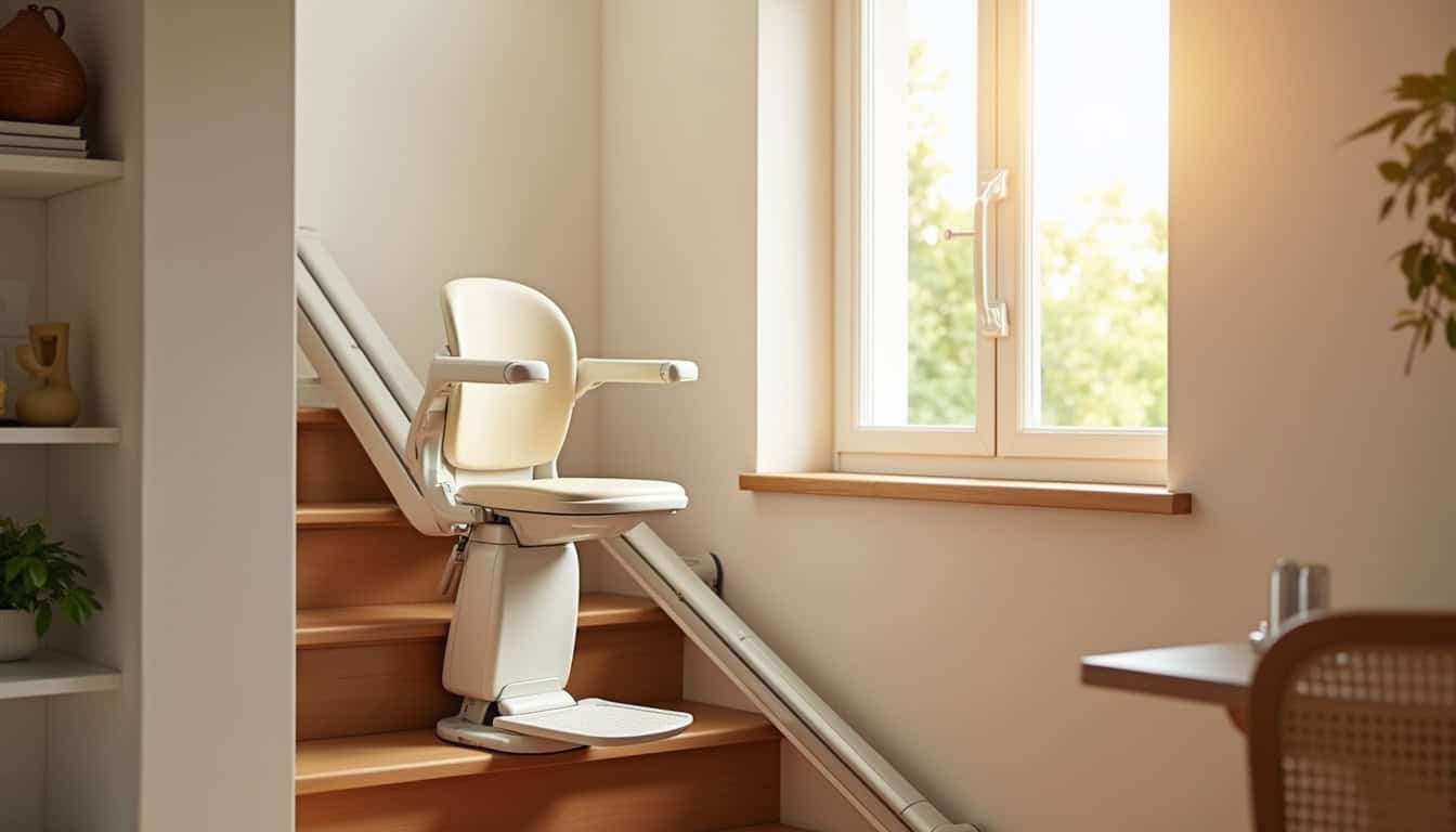 Monte-escalier installé dans un escalier intérieur à Lisle-sur-tarn