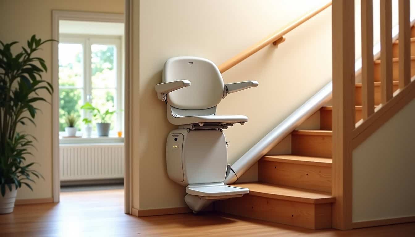 Monte-escalier installé dans une maison à Bouray-sur-Juine