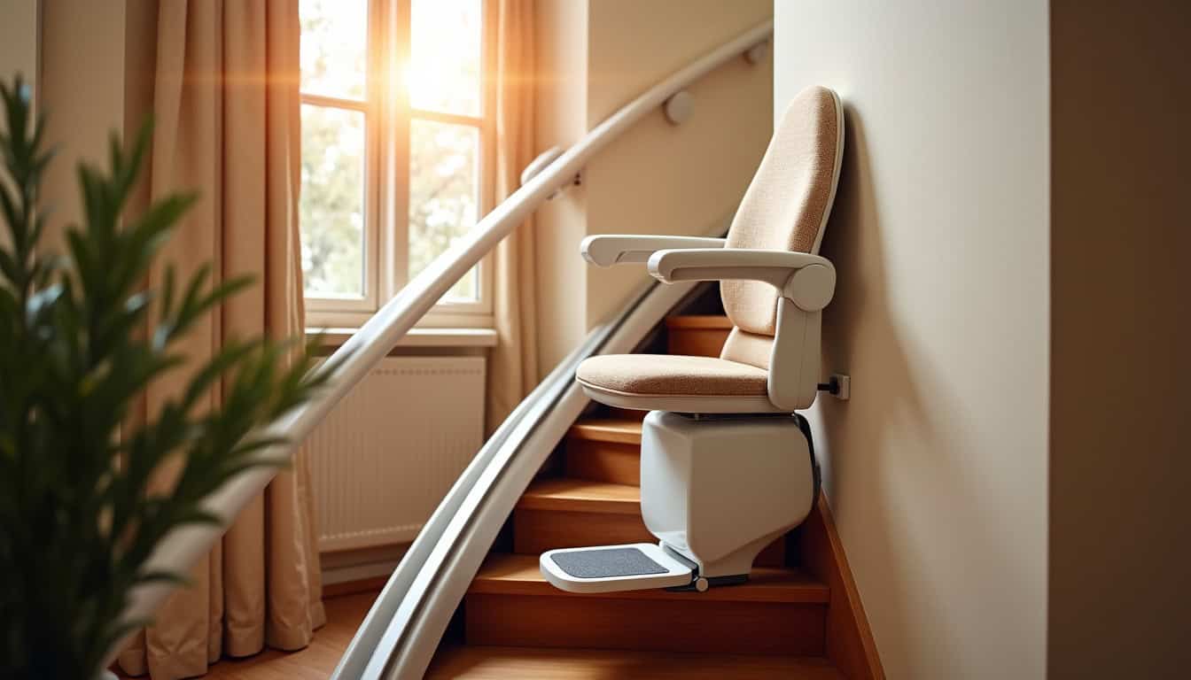 Monte-escalier installé dans une maison à Saint-Beauzire, modèle intérieur