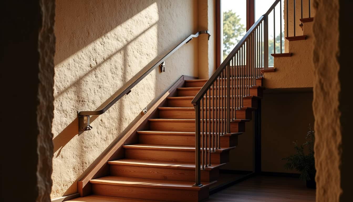 Monte-escalier installé sur un escalier droit dans une maison ancienne à Artemare