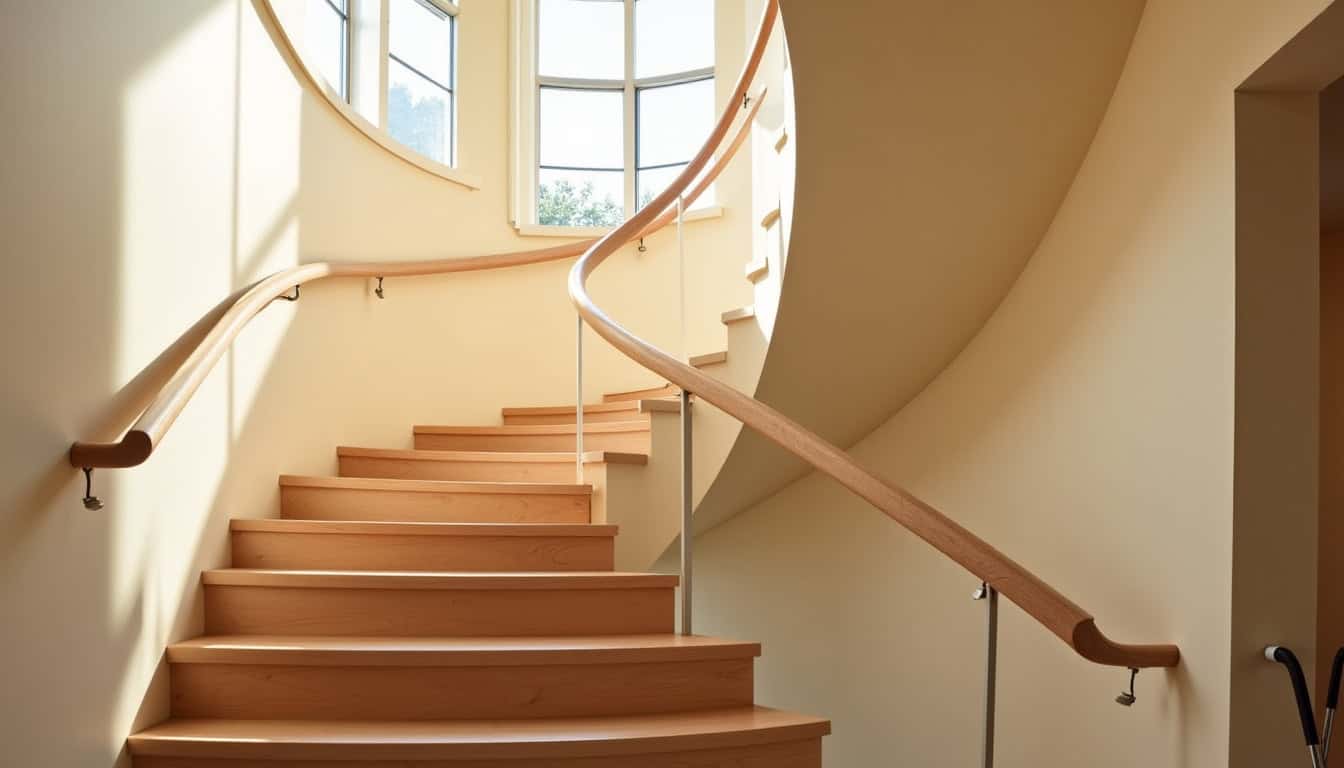 Monte-escalier installé sur un escalier en colimaçon à Assérac