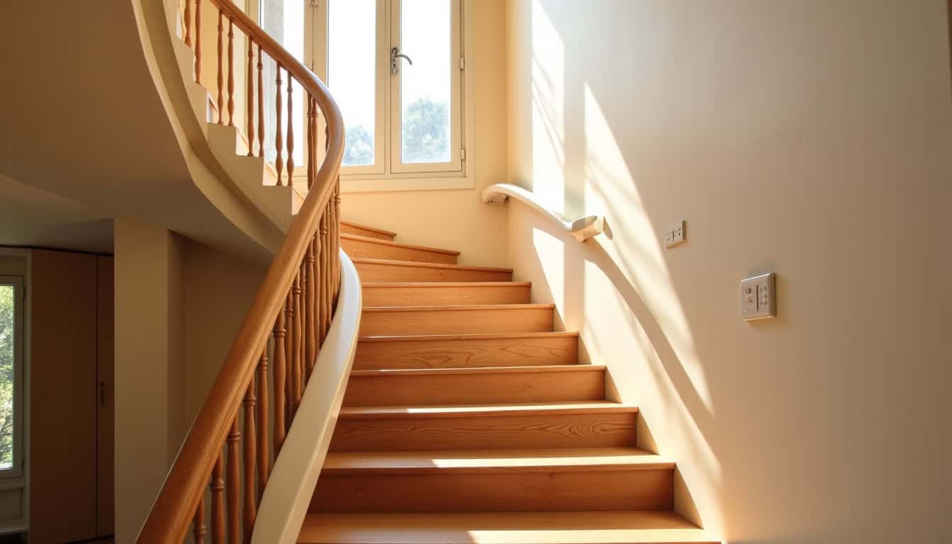 Monte-escalier installé sur un escalier tournant à Béziers